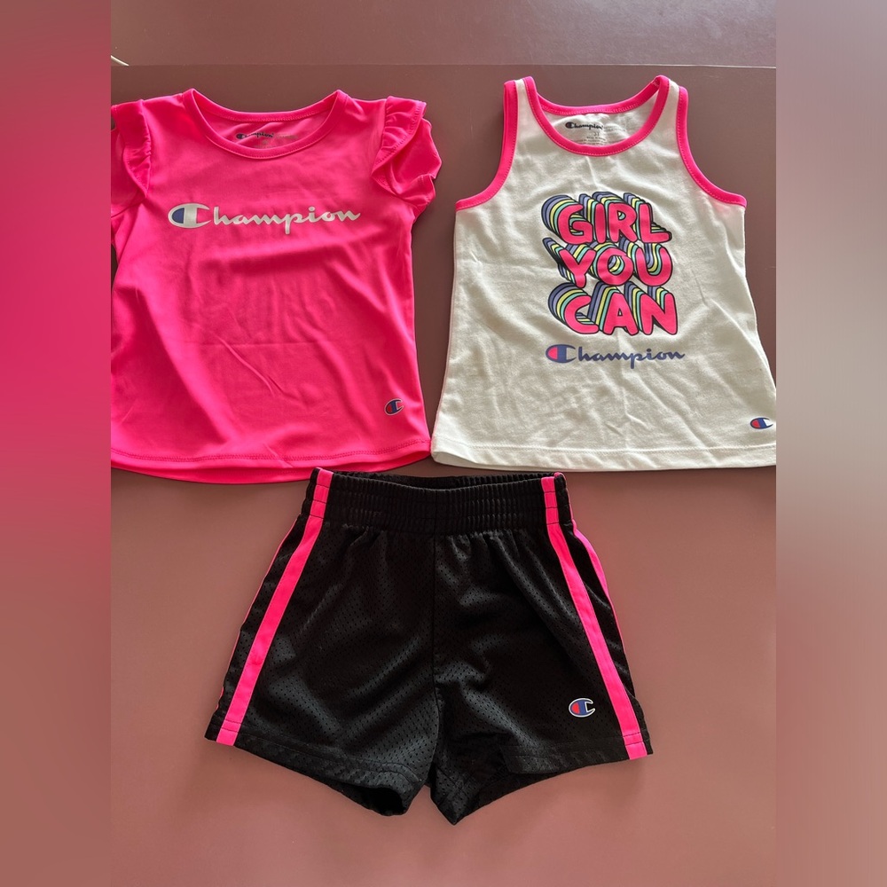 Champion Girls' Pink and White Active Set
